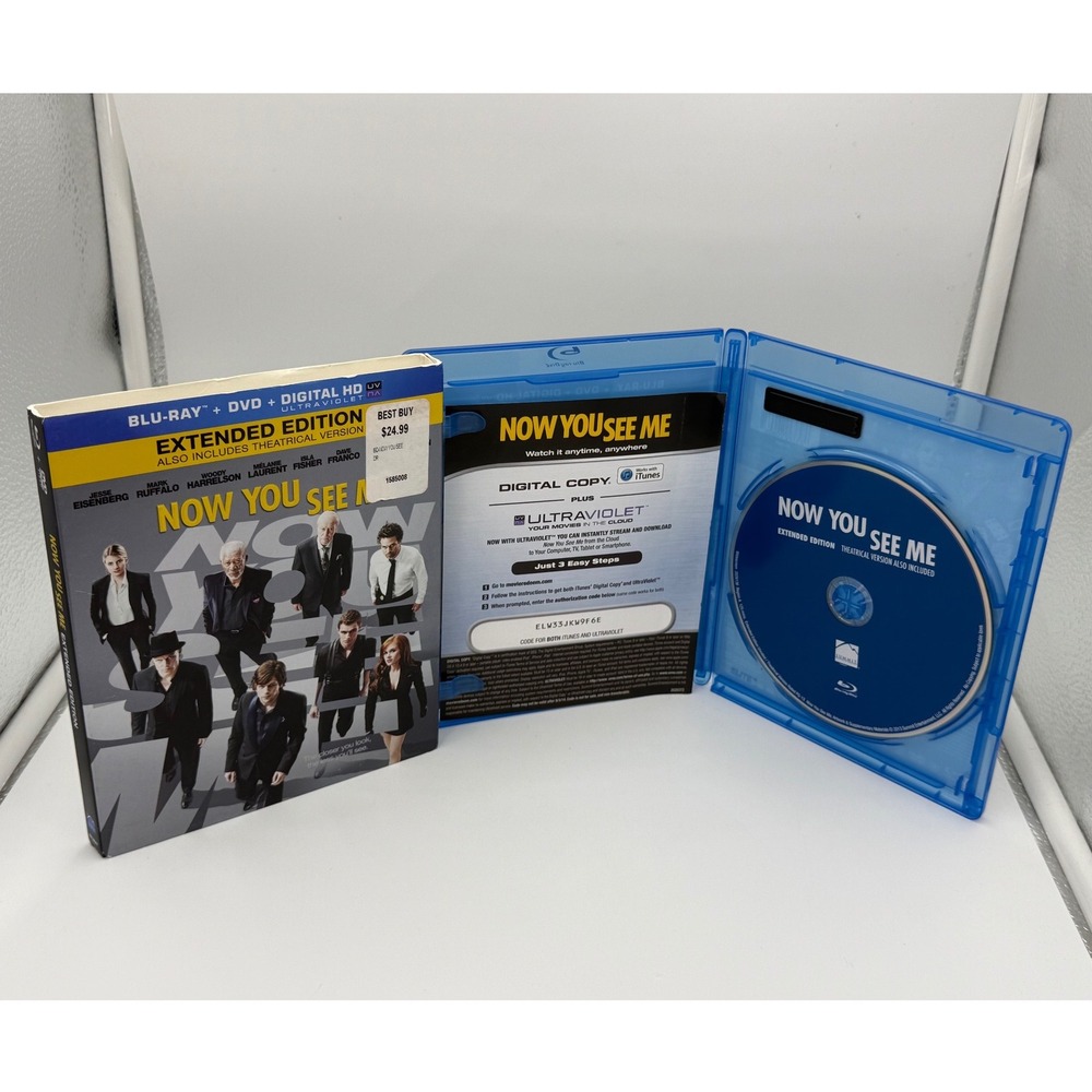 Now You See Me Blu-ray DVD Extended Edition with Slipcover Heist Thriller Movie - Picture 2 of 5